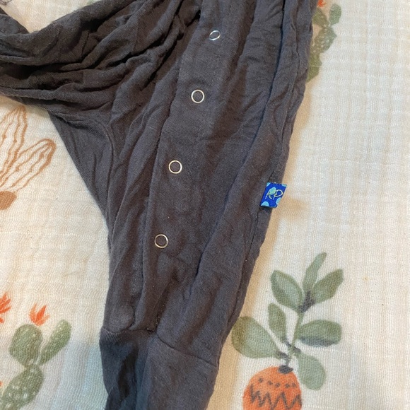 Kickee Pants || Solid Grey Snap Footie Pajama - Picture 3 of 5